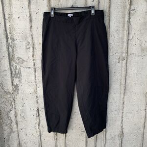 Habitat Seamed Ankle Tapered Pants Women's Sz L Black Travel Pull-On Effortless